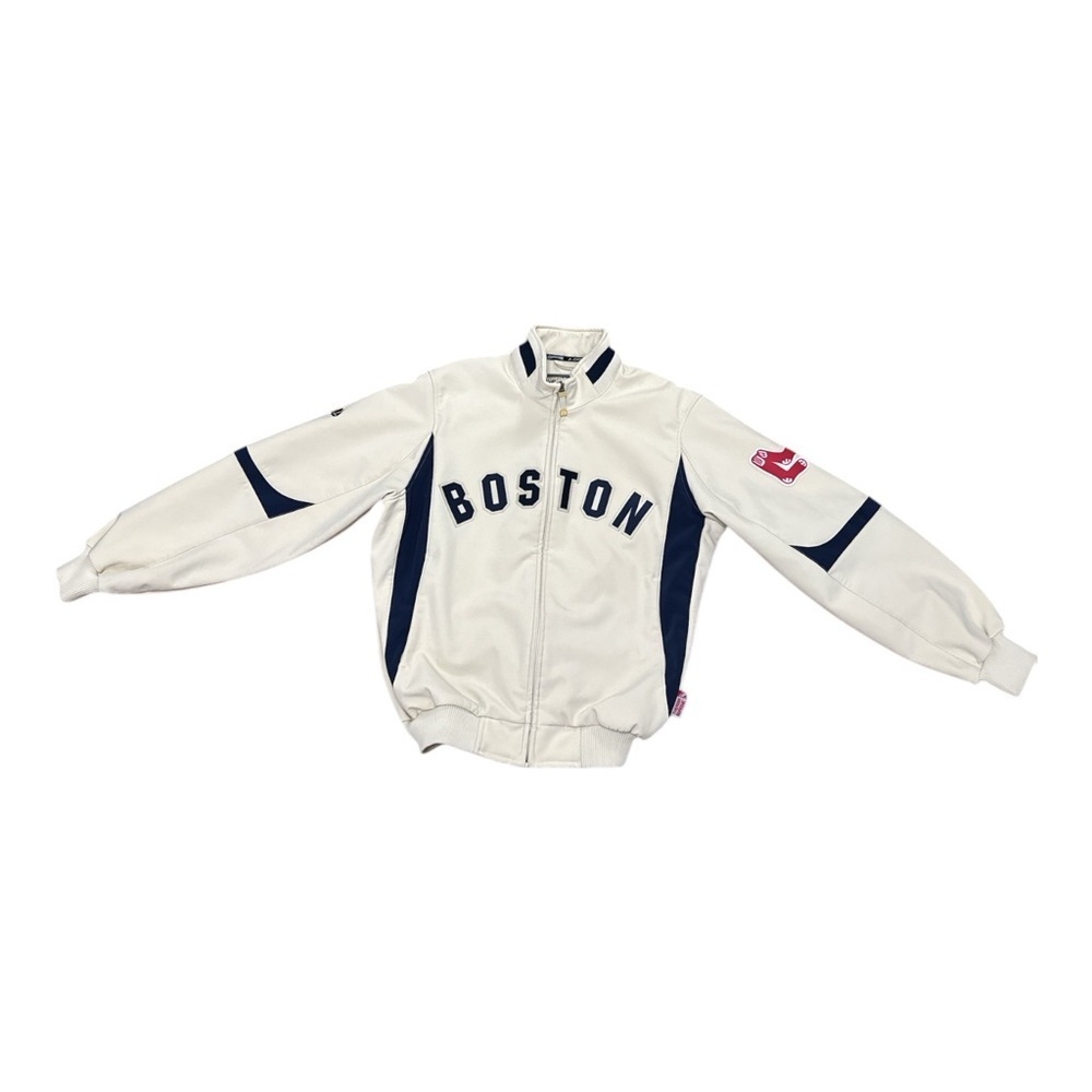 Majestic White and Blue Performance Jacket with Boston Design - Picture 5 of 6